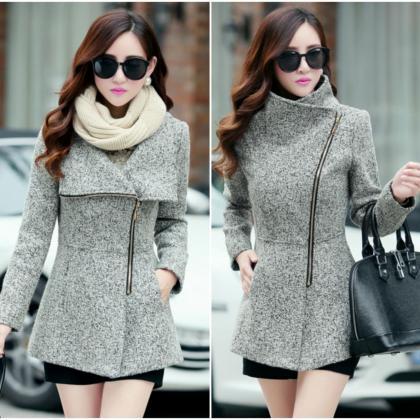 Light Grey Woolen Winter Coat..